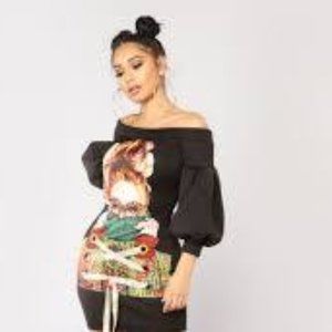 NEW Black Tunic off the shoulder dress